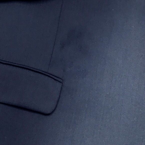 Stafford NEW Sport Coat Worsted Wool Herringbone Blue 48L - Picture 14 of 14